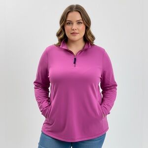 St. John's Bay Women's Mauve Quarter-Zip Sweater